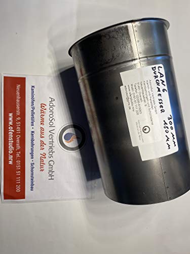 Wandfutter 180 Durchmesser 300 mm lang doppelwandig Rauchrohr Stahl unlackiert AdoroSol Vertriebs GmbH von Krokodilzange