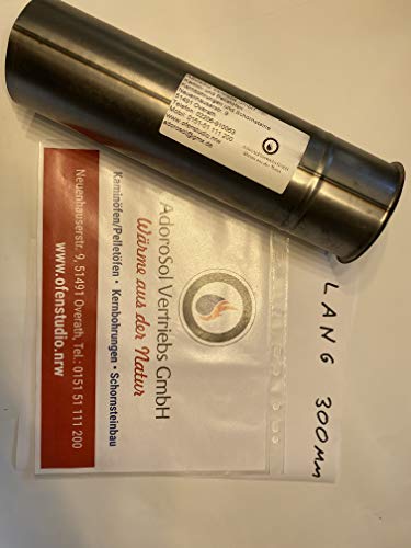 Wandfutter 80 Durchmesser 300 mm lang doppelwandig Rauchrohr Stahl unlackiert AdoroSol Vertriebs GmbH von Krokodilzange