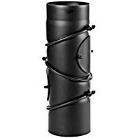 Rauchrohrbogen 0-90° mit Reinigungsöffnung Tür verstellbar 4 teilig schwarz Durchmesser 150 mm DN 15 cm von Krokodilzange