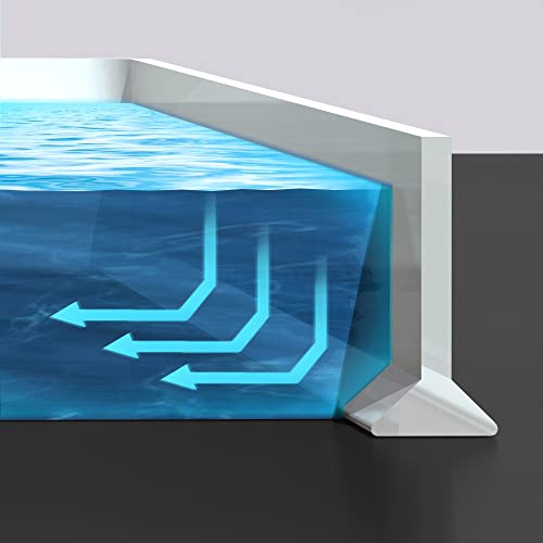 Adoture Schwallschutzleiste Dusche Faltbare Wasserstopper Dusche Gebogen Duschabsperrung für Küche, Toilette, Duschabtrennung (1 M, Waschtisch-Transparent) von Adoture