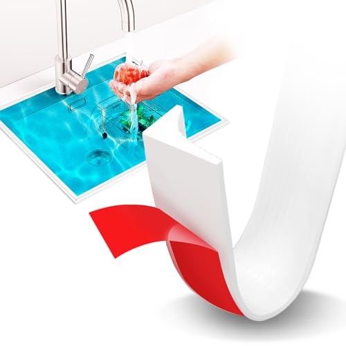Adoture Gebogener Spritzschutzstreifen Dusche Faltbarer Wasserstopper Dusche Duschbarriere Küche Toilette Duschabtrennung (L Type mit Welle, 2 M) von Adoture