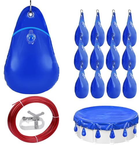 Adozsb Poolgewichte mit Poolabdeckungswinde und Kabel-Kit für oberirdische Poolabdeckung, auslaufsichere Schwimmbadabdeckung, Hängetasche, dicke PVC-Pool-Wassersäcke mit Haken Adozsb Poolgewichte mit Poolabdeckungswinde und Kabel-Kit für oberirdische Poolabdeckung, auslaufsichere Schwimmbadabdeckung, Hängetasche, dicke PVC-Pool-Wassersäcke mit Haken von Adozsb