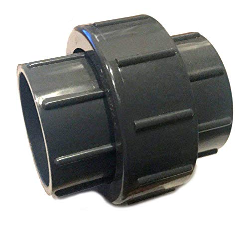 VMC PVC-U Fitting Adapter Verschraubung Durchmesser 63mm mit 2 X Klebemuffe ideal für Rohrleitungsbau am Koiteich von VMC