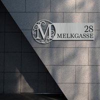 Edelstahl Monogramm Hausnummer | Modernes Personalisiertes Hausnummernschild in Wetterfeste 2mm Stahl Anthrazit von AdressenManufaktur