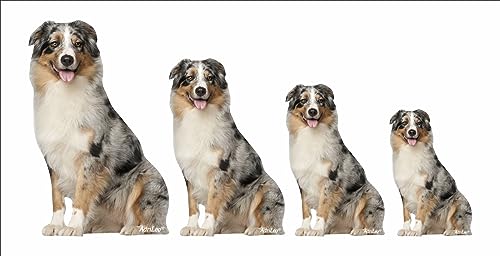 AdriLeo - Aufkleber 4er-Set – Australian Shepherd blue-merle - Deko Autoaufkleber Sticker Hund Aussie von AdriLeo