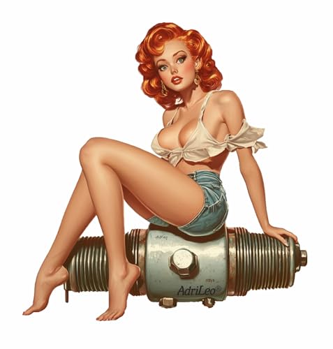 AdriLeo - Aufkleber – Pin Up Girl Garage - Deko Autoaufkleber Sticker Laptop von AdriLeo