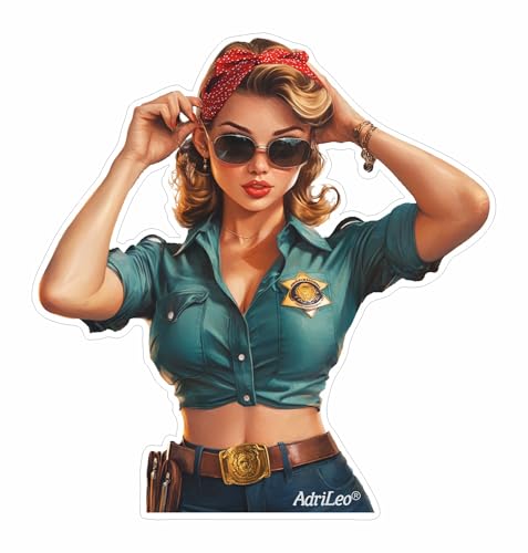 AdriLeo - Aufkleber – Pin Up Girl Police - Deko Autoaufkleber Sticker Laptop von AdriLeo