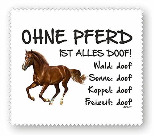 AdriLeo Brillenputztuch Displaytuch - Ohne Pferd ist Alles doof! - 15x17cm - Microfaser weiß AdriLeo Brillenputztuch Displaytuch - Ohne Pferd ist Alles doof! - 15x17cm - Microfaser weiß von AdriLeo