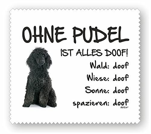 AdriLeo Brillenputztuch Displaytuch - Ohne Pudel ist Alles doof! - SCHWARZER Pudel 15x17cm - Microfaser weiß AdriLeo Brillenputztuch Displaytuch - Ohne Pudel ist Alles doof! - SCHWARZER Pudel 15x17cm - Microfaser weiß von AdriLeo
