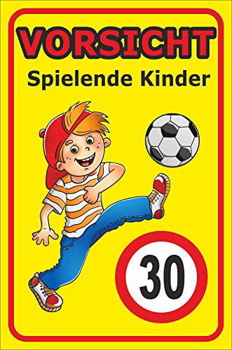 AdriLeo - Hinweisschild Vorsicht spielende Kinder - 30km /h – Spielstraße Achtung Schulkinder Warnschild (40x60cm) von AdriLeo