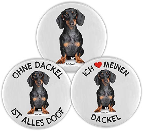 AdriLeo Kühlschrankmagnet - 3er Set - Dackel (Kurzhaarteckel) von AdriLeo