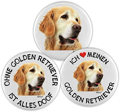 AdriLeo Kühlschrankmagnet - 3er Set - Golden Retriever von AdriLeo