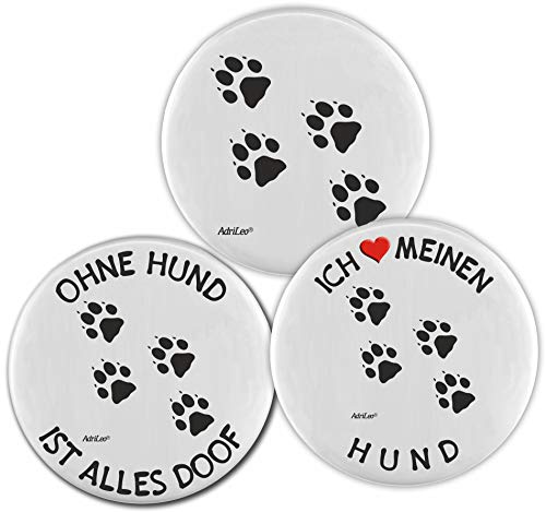 AdriLeo Kühlschrankmagnet - 3er Set - Hund (Tatzen Pfoten) von AdriLeo