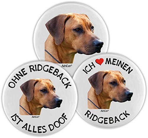 AdriLeo Kühlschrankmagnet - 3er Set - Rhodesian Ridgeback von AdriLeo