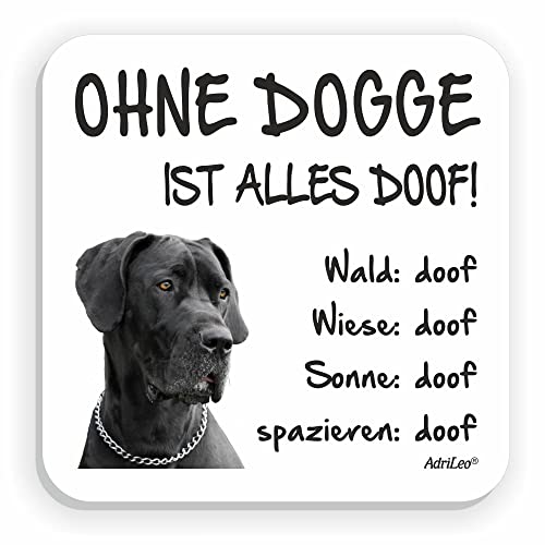 AdriLeo Kühlschrankmagnet Ohne Deutsche Dogge ist Alles doof! (graues Fell) von AdriLeo