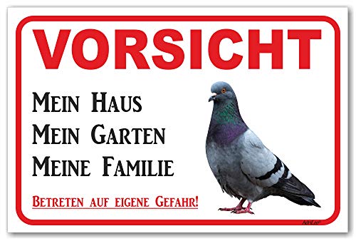 AdriLeo Schild - Vorsicht Brieftaube - Mein Haus - (30x40cm) / Achtung Taube von AdriLeo