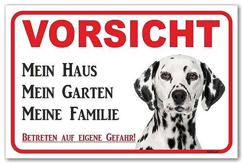 AdriLeo Schild - Vorsicht Dalmatiner schwarz/weiß - Mein Haus - (30x40cm) / Achtung Hund Wachhund von AdriLeo