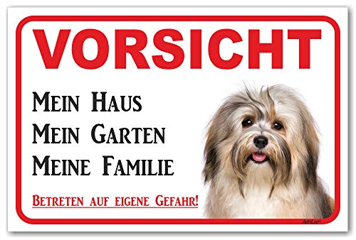AdriLeo Schild - Vorsicht Havaneser - Mein Haus - (20x30cm) / Achtung Hund Wachhund von AdriLeo