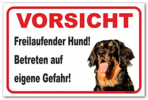 AdriLeo Schild - Vorsicht Hovawart - Freilaufender Hund - (30x40cm) / Achtung Wachhund von AdriLeo