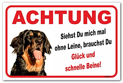 AdriLeo Schild - Vorsicht Hovawart - Ohne Leine - (20x30cm) / Achtung Hund Wachhund von AdriLeo