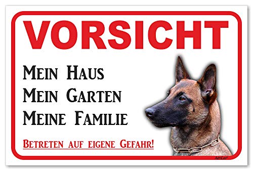AdriLeo Schild - Vorsicht Malinois - Mein Haus - (40x60cm) / Achtung Hund Wachhund robust langlebig UV-beständig wetterfestes Warnschild von AdriLeo