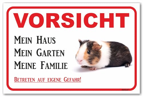AdriLeo Schild - Vorsicht Meerschweinchen - Mein Haus - (40x60cm) / Achtung von AdriLeo