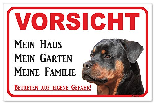 AdriLeo Schild - Vorsicht Rottweiler - Mein Haus - (40x60cm) / Achtung Hund Wachhund von AdriLeo