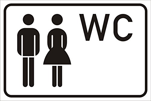 Rainbow-Print Türschild - WC Toilettenschild - 15x20 oder 30x20 Aluverbundplatte wetterfest (20x30cm) von AdriLeo