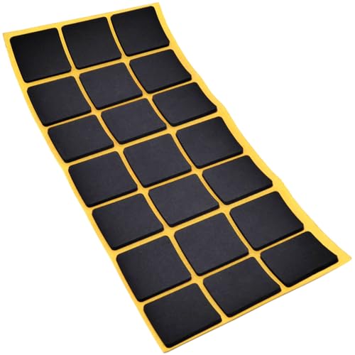 Adsamm® / 21 x Selbstklebende Antirutsch Pads aus EPDM Zellkautschuk / 30x30 mm/Schwarz/Quadratisch / 2.5 mm Starke Anti-Rutsch-Gleiter von Adsamm