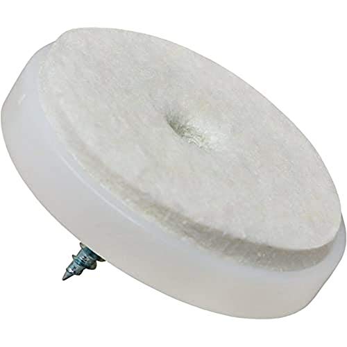 Adsamm® / 4 x Filzgleiter mit Schraube / Weiß / Ø 40 mm / rund / Möbelgleiter zum Schrauben in Premium-Qualität von Adsamm