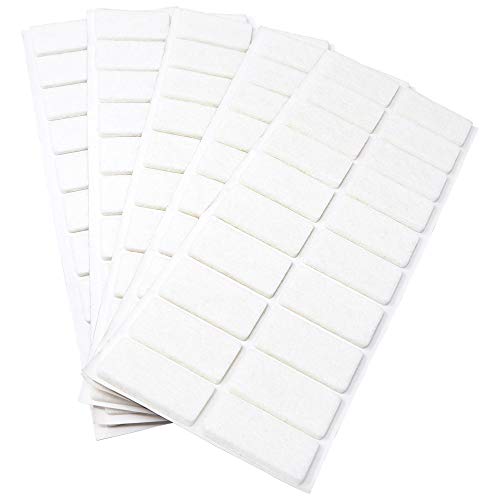 Adsamm® / 100 x Selbstklebende Filzgleiter/Weiß / 20x40 mm/Rechteckig/Möbelgleiter aus Filz mit 3.5 mm Stärke/Möbel- und Bodengleiter von Adsamm