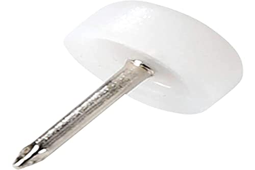 Adsamm® / 100 x Kunststoffgleiter mit Nagel / Weiß / Ø 13 mm / rund / Möbelgleiter mit Nagel / Möbel- und Bodenschutz in Adsamm® Qualität von Adsamm