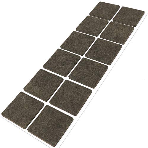 Adsamm® / 12 x Selbstklebende Filzgleiter/Braun / 40x40 mm/Quadratisch/Möbelgleiter aus Filz mit 3.5 mm Stärke/Möbel- und Bodengleiter von Adsamm