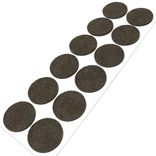 Adsamm® / 12 x Selbstklebende Filzgleiter/Braun/ø 40 mm/Rund/Möbelgleiter aus Filz mit 3.5 mm Stärke/Möbel- und Bodengleiter von Adsamm