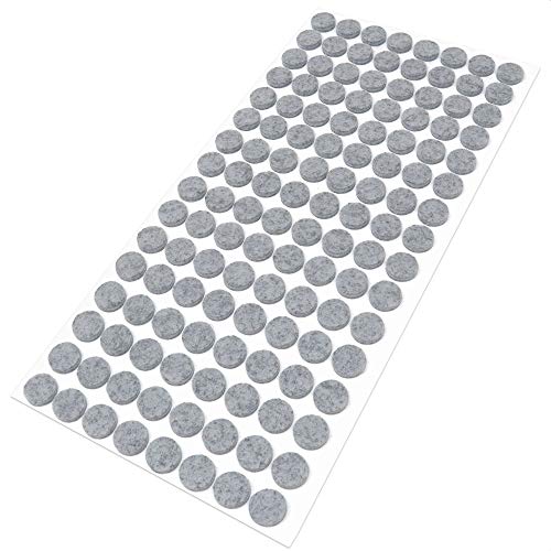 Adsamm® / 128 x Selbstklebende Filzgleiter/Grau/ø 12 mm/Rund/Möbelgleiter aus Filz mit 3.5 mm Stärke/Möbel- und Bodengleiter von Adsamm