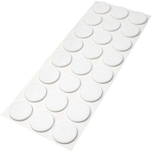Adsamm® / 24 x Selbstklebende Filzgleiter/Weiß/ø 28 mm/Rund/Möbelgleiter aus Filz mit 3.5 mm Stärke/Möbel- und Bodengleiter von Adsamm