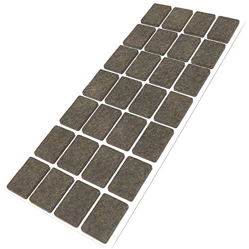 Adsamm® / 28 x Selbstklebende Filzgleiter/Braun / 20x30 mm/Rechteckig/Möbelgleiter aus Filz mit 3.5 mm Stärke/Möbel- und Bodengleiter von Adsamm