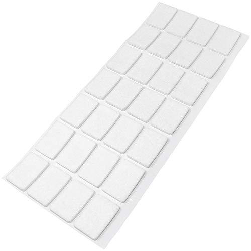 Adsamm® / 28 x Selbstklebende Filzgleiter/Weiß / 20x30 mm/Rechteckig/Möbelgleiter aus Filz mit 3.5 mm Stärke/Möbel- und Bodengleiter von Adsamm