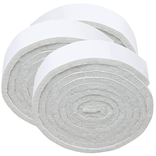 Adsamm® / 3 x Selbstklebende Filzbänder/Weiß / 19x1000 mm/Streifen / 3.5 mm Starke Selbstklebende Filzstreifen/Bodengleiter zum Zuschneiden von Adsamm