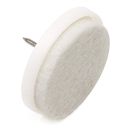 Adsamm® / 32 x Filzgleiter mit Nagel / Weiß / Ø 35 mm / rund / Möbelgleiter mit Stift in Premium-Qualität von Adsamm