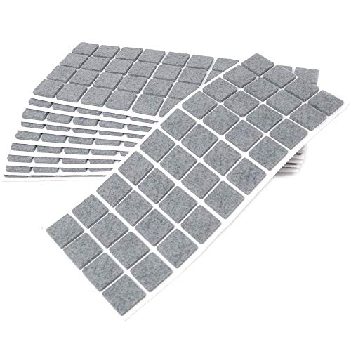 Adsamm® / 400 x Selbstklebende Filzgleiter/Grau / 25x25 mm/Quadratisch/Möbelgleiter aus Filz mit 3.5 mm Stärke/Möbel- und Bodengleiter von Adsamm