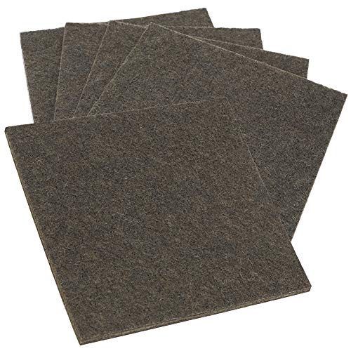 Adsamm® / 5 x selbstklebende Filzplatten / Braun / 100x100 mm / quadratisch / 3.5 mm starker Klebefilz in Platten / Möbel- und Bodenschutz von Adsamm