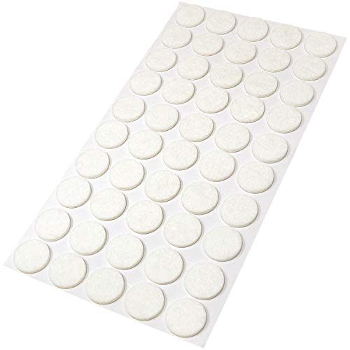 Adsamm® / 50 x Selbstklebende Filzgleiter/Weiß/ø 20 mm/Rund/Möbelgleiter aus Filz mit 3.5 mm Stärke/Möbel- und Bodengleiter von Adsamm