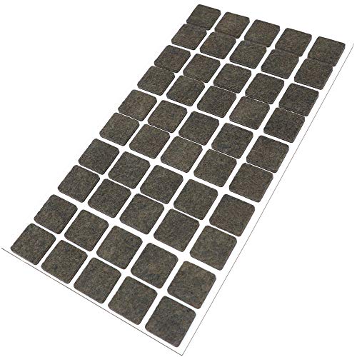 Adsamm® / 50 x Selbstklebende Filzgleiter/Braun / 20x20 mm/Quadratisch/Möbelgleiter aus Filz mit 3.5 mm Stärke/Möbel- und Bodengleiter von Adsamm