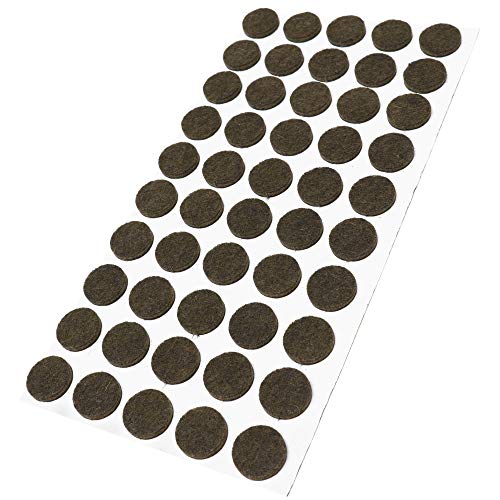 Adsamm® / 50 x Selbstklebende Filzgleiter/Braun/ø 16 mm/Rund/Möbelgleiter aus Filz mit 3.5 mm Stärke/Möbel- und Bodengleiter von Adsamm