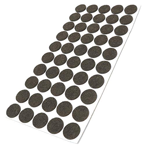 Adsamm® / 50 x Selbstklebende Filzgleiter/Braun/ø 22 mm/Rund/Möbelgleiter aus Filz mit 3.5 mm Stärke/Möbel- und Bodengleiter von Adsamm