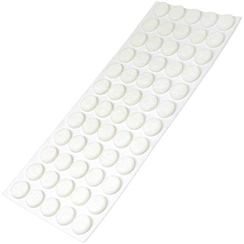 Adsamm® / 60 x Selbstklebende Filzgleiter/Weiß/ø 14 mm/Rund/Möbelgleiter aus Filz mit 3.5 mm Stärke/Möbel- und Bodengleiter von Adsamm