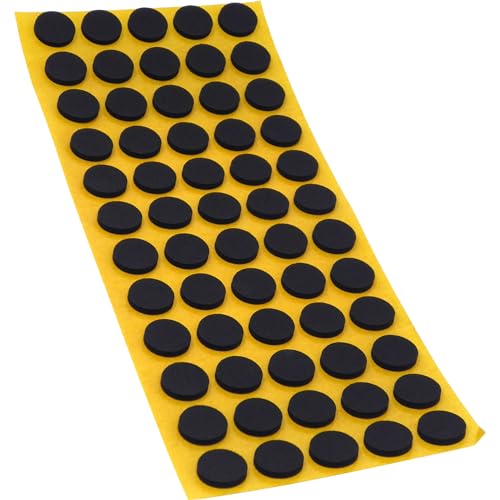 Adsamm® / 60 x Selbstklebende Antirutsch Pads aus EPDM Zellkautschuk/ø 14 mm/Schwarz/Rund / 2.5 mm Starke Anti-Rutsch-Gleiter von Adsamm