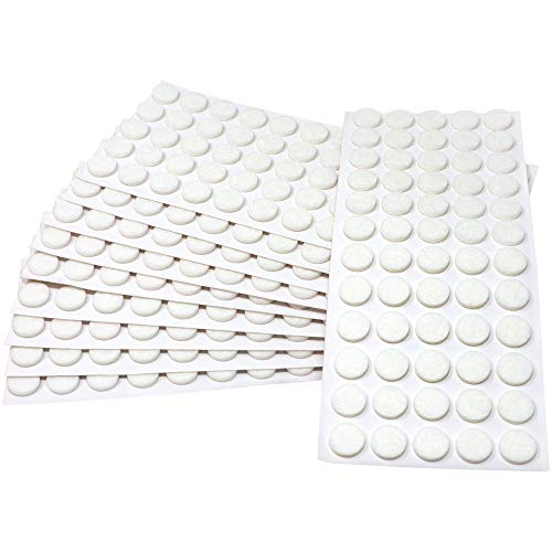 Adsamm® / 600 x Selbstklebende Filzgleiter/Weiß/ø 14 mm/Rund/Möbelgleiter aus Filz mit 3.5 mm Stärke/Möbel- und Bodengleiter von Adsamm