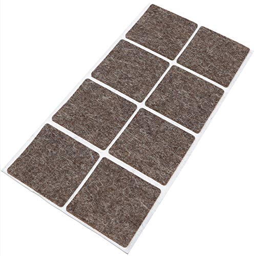 Adsamm® / 8 x Wollfilz-Möbelgleiter | 50x50 mm/Melange-Braun Natur/Quadratisch / 3 mm Starke Selbstklebende weiche Filzgleiter aus Naturfilz von Adsamm